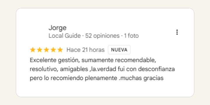 Reseña de cliente de Gestión de Infracciones