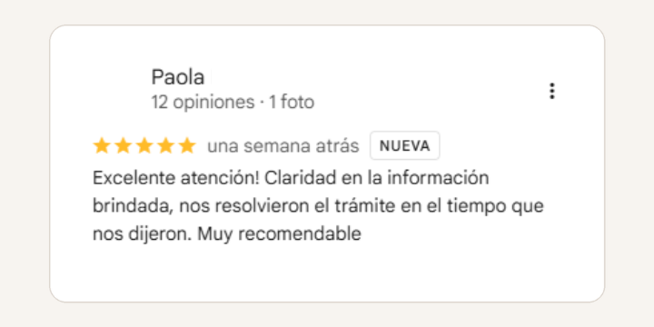 Reseña de cliente de Gestión de Infracciones