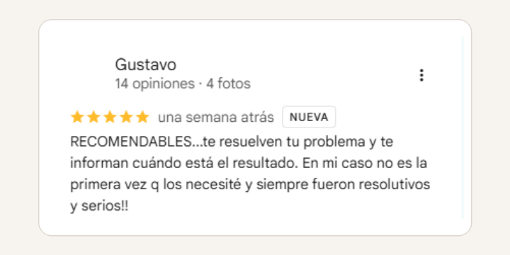 Reseña de cliente de Gestión de Infracciones